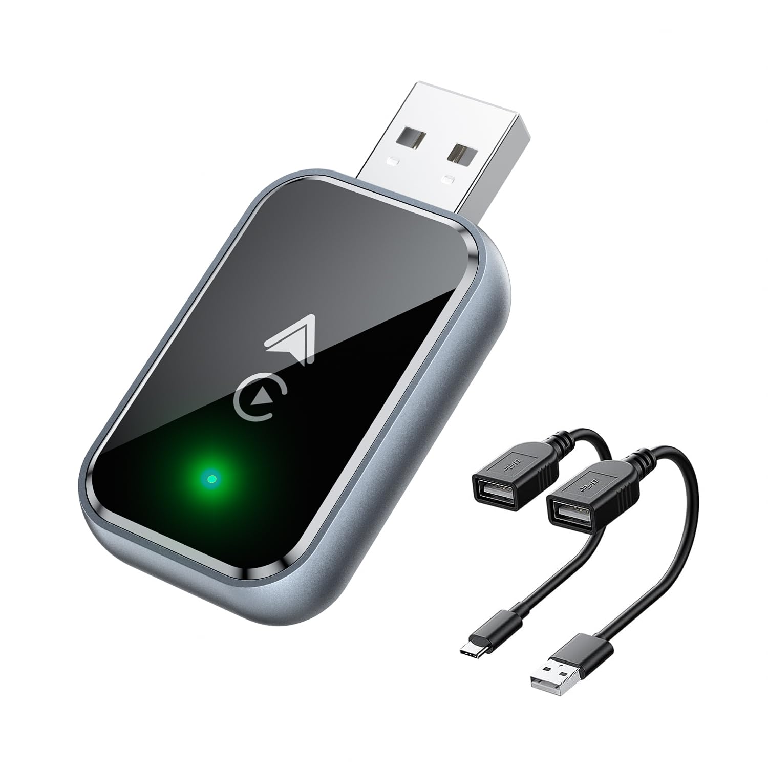 Kingone STOREFRONT Wireless Carplay & Android Auto Adapter, 2 in 1 Carplay Cable Convert Wired to Wireless for Cars, Extension Cable USB-C/Type-C Mini, Quick Connect, No Delay - Black