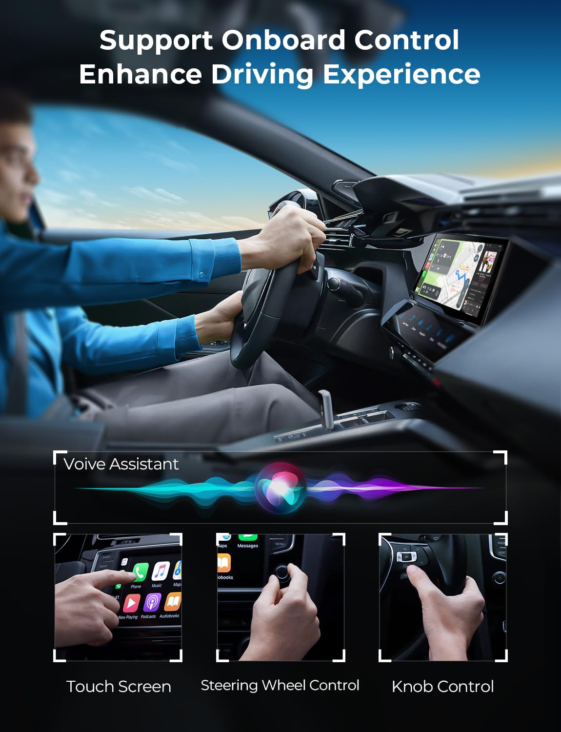 Kingone STOREFRONT Wireless Carplay & Android Auto Adapter, 2 in 1 Carplay Cable Convert Wired to Wireless for Cars, Extension Cable USB-C/Type-C Mini, Quick Connect, No Delay - Black